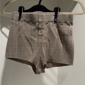 H&M Cozy Tan Cable Knit Women Shorts